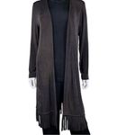 Chico’s Travelers Open Cardigan Fringe Hem Brown Duster Photo 2