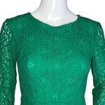 Anthropologie  Moulinette Soeurs Blouse Womens 0 Kelly Green Lace Peplum Romantic Photo 4