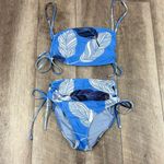 Aerie  Blue Leaf Print Bikini Set Photo 0