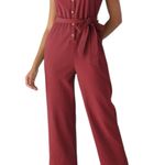 Halara NWT V Neck Belted Pocket Casual Button Front Jumpsuit Size XS Photo 0