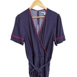 Draper James  self tie romper navy red floral size Medium‎ Photo 2