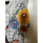 Torrid Womens Sweater Size 4 4X 26 Space Dye Knit Embroidered Floral Sleeve Gray Photo 7