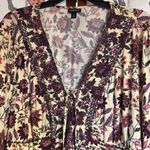 Torrid Soft, Shapely, Creamy, Floral Lace Up Blouse with raised embroidery, so pretty Photo 3