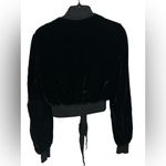 European Culture Black Velvet Bomber Jacket Photo 1