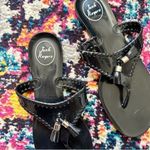 Jack Rogers  Whip Stitch Detail Thing Jelly Sandals Black 9 Photo 1