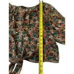 Love Culture  Brown Printed Sheer Crop Top Women Size Large | 33-7 Photo 4