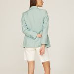 Club Monaco Rent the Runway Green Button Linen Blazer Size 12 Photo 2