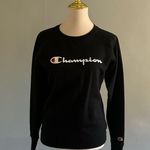 Champion  Script Logo Crew Neck Sweatshirt | Size: M | Black Photo 2