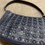 Coach Vintage  Restored Navy Chelsea Leather Shoulder Bag With Floral Rivets Photo 2