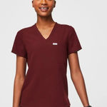 FIGS  Burgundy Catarina Scrub Top Uniform Medical Nurse Doctor Women's size Small Photo 0