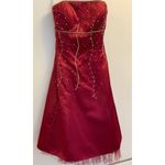 Morgan & Co . Cherry Maroon Strapless Dress Photo 2