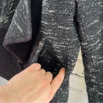 Saks 5th Avenue Saks Fifth Avenue Red Label Open Front Black Tweed Wool Blend‎ Blazer Lace Small Photo 3