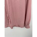 Silver Jeans  Co Top Women MEDIUM Pink Long Sleeve Button Snap Lace-Up Blouse Photo 2