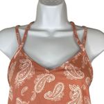 PaperMoon Paisley Print Tank Top Orange Strappy Back Medium Petite NWT Boho Photo 2