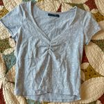 Brandy Melville Blue cotton floral babydoll top Photo 0