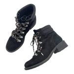 Sam Edelman  Darrah Lug Sole Fashion Hiking Lace Up Boot Black Suede Wool Size 8 Photo 1
