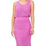 Skies Are Blue  Midi skirt Women medium Pink Crochet cottagecore knits split hem Photo 0