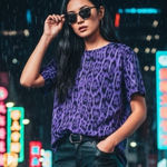 Just Cavalli  𖤐 Heritage Jaguar Print T Shirt 𖤐 Purple 𖤐 XL 𖤐 Women’s XXL 𖤐 Photo 0