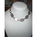 Vintage Women's Choker Necklace Blue Gemstone Jewelry Accessories Silver Tone Photo 2