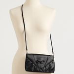 Vintage Gitano Bag Black Crossbody Faux Leather Envelope Clutch Bow Detail 80s Photo 0