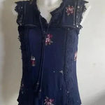 Women's‎ Pale Sky Blue Floral Embroidered Sleeveless Top Size S Stitch Fix 0072 Photo 0