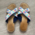 Toms Multicolor Criss Cross Slip On Leaher Sandal Size 7 Photo 0