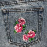 MINKPINK Rose Embroidered Light Denim Button-fly Denim Shorts Photo 8