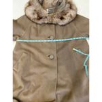Joseph Magnin Vintage Wool Faux Fur Collar Button Coat Sz XL Tan Glamour 60’s Photo 11