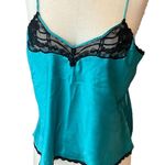 Valentino Garavani Vintage Valentino Intimo Emerald Teal Camisole Black Lace Trim Size Medium Photo 0