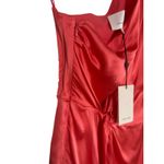 Cinq à Sept NWT Cinq A Sept Red Satin Asymmetric One-Shoulder Drape Top – Size M Photo 5