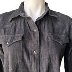 Ralph Lauren NWT, Lauren  Western Long Sleeve Black Denim Pearl Snap Shirt, Sz M Photo 7