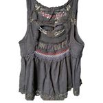 Free People  Embroidered Beaded Crop Tank Top Size Small Photo 3