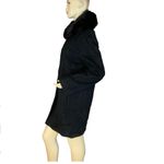 Fleet Street BLACK WOOL W/FOX FUR COLLAR COAT (M) Photo 4