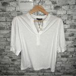 Sanctuary EUC White Henley Short Sleeve Button-Up Shirt NWT Size Medium Photo 0