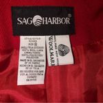 Vintage Wool Red Long Line Blazer Jacket Size 8 Christmas Holiday Photo 3