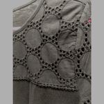 Talbots  Size Medium Petite Mp Black Eyelet Detail Neck Sleeves Short Sleeve Top Photo 2