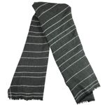 ZARA  Women's Black Gray Striped Knit Fringe Shawl Wrap Scarf Size M Photo 1
