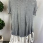 Raya Sun  Gray & White Tie Dye Short Sleeve Mini Dress L Photo 1