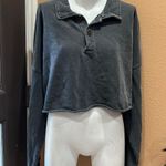 Emory park  gray collared cropped sweatshirt Photo 1