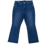 J. Jill Denim Jeans Sz 12 Kick Flare Ankle Darn Wash Distressed Raw Hem NWT Blue Photo 1