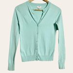 J.Crew  Light Teal Blue Long Sleeve Button Front Cardigan Sweater Size XXS Photo 1