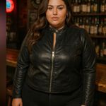 Spanx Leather-Like Moto Jacket, New with Tags, Black Photo 0