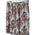 Vintage Skirt Womens Size M Floral Pleated ALine Midi Boho Statement Tan Size M Photo 3