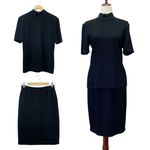 St. John Basics Santana Knit 2 Pc Set Black Top Sz S & Skirt Sz 6 Classic USA Photo 1
