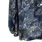 Dress Barn  Popover Blouse Roll Tab Sleeve Top Blue Printed Casual Size 2X Photo 3