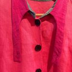 Vtg Version7 100% Linen Lagenlook Jacket Coral Pink Boxy Oversized XL USA Made Photo 4