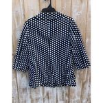 Rafaella Women's  Black With White Polka Dots 3/4 Sleeve Coat Sz L Photo 2