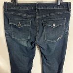 EXPRESS Women’s  Stella Flare Low Rise Dark Wash Jeans Size 10 Flap Back Pocket Photo 10