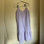 ZARA  Cotton Midi Dress Sz Medium Pastel Purple Lavender‎ Strappy Tiered Flowy Photo 1