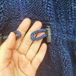 Woolrich Jacket L Vintage Sherpa Fleece Full Zip Navy Blue Cinched Waist Photo 6